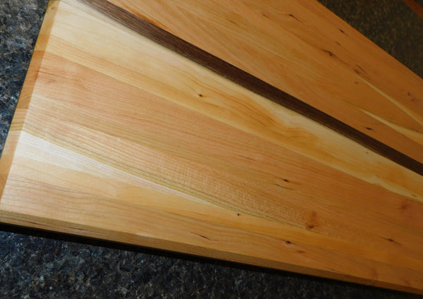 Cherry Wood Edge Grain Cutting Board with Black Walnut Accent