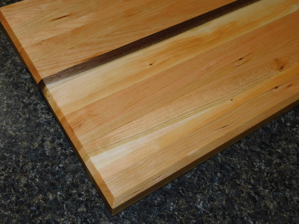Cherry Wood Edge Grain Cutting Board with Black Walnut Accent