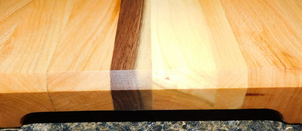 Cherry Wood Edge Grain Cutting Board with Black Walnut Accent