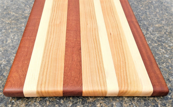 Mahogany, Cherry Wood, & Maple Edge Grain Cutting Board