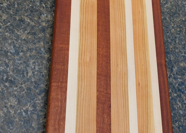 Mahogany, Cherry Wood, & Maple Edge Grain Cutting Board