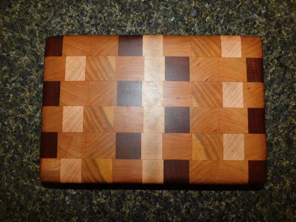 Cherry Wood, Maple, & Mahogany End Grain Cutting Board
