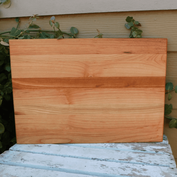 Cherry Wood Edge Grain Cutting Board with Beveled Edge & Hand Grooves On Sides