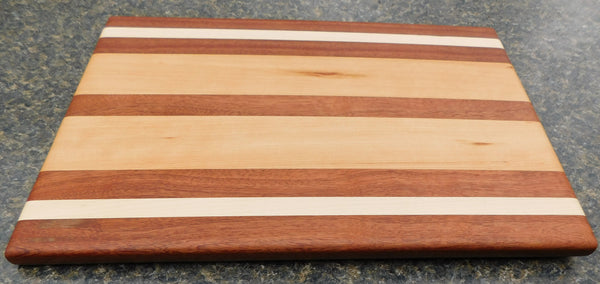 Mahogany Cherry Wood & Maple Hardwood Edge Grain Cutting Board. Handmade in the USA using by Springhill Millworks.