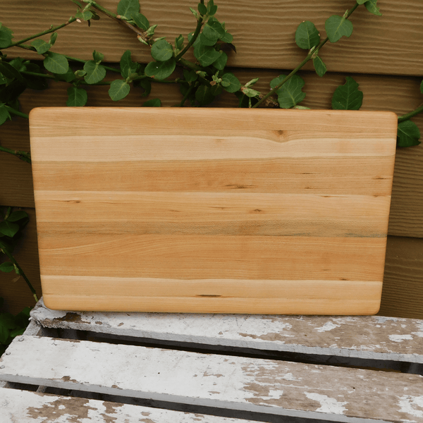 Maple Wood edge grain cutting board handcrafted in the USA.