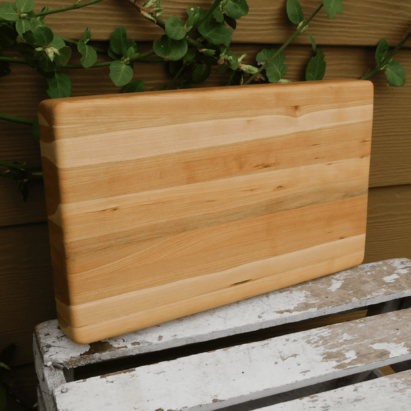 Maple Wood edge grain cutting board handcrafted in the USA.