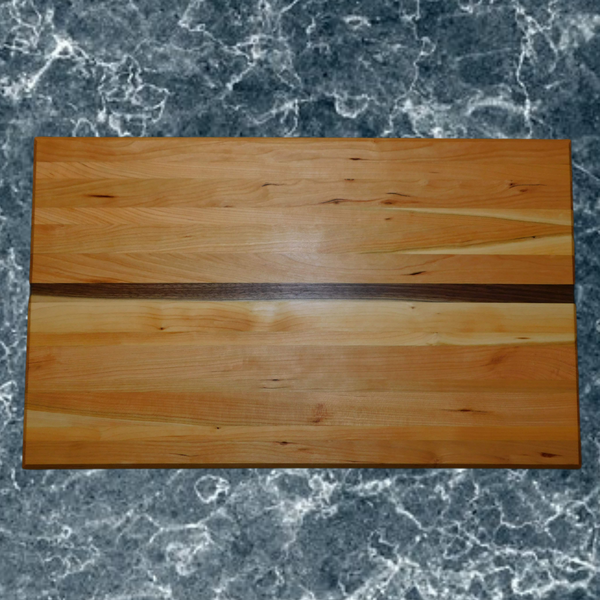 Cherry Wood Edge Grain Cutting Board with Black Walnut Accent