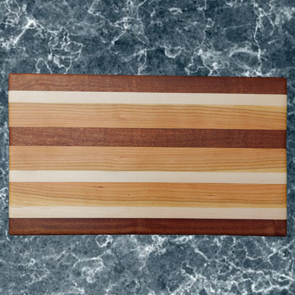 Mahogany, Cherry Wood, & Maple Edge Grain Cutting Board