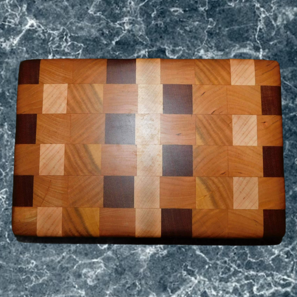 Cherry Wood, Maple, & Mahogany End Grain Cutting Board