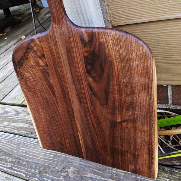 Black Walnut Wood Pizza Peel with Handle – Handmade Wooden Paddle