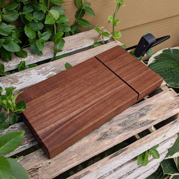 Black Walnut Butcher Block Wood Cheese Slicing Board, Wooden Cheese Slicer