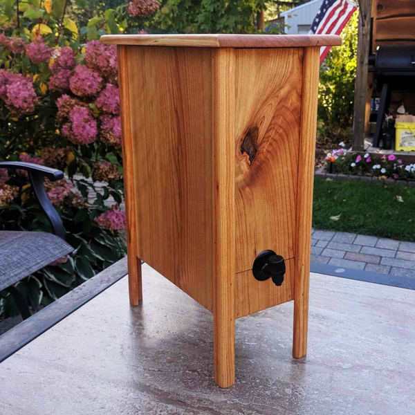 Large Cherry Wood 5 Liter Wine Box Holder, Wooden Franzia Wine Box with Removable Top and Front Slide.