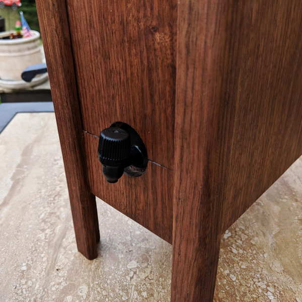 Large Black Walnut Wood 5 Liter Wine Box Holder, Wooden Franzia Wine Box with Removable Top and Front Slide