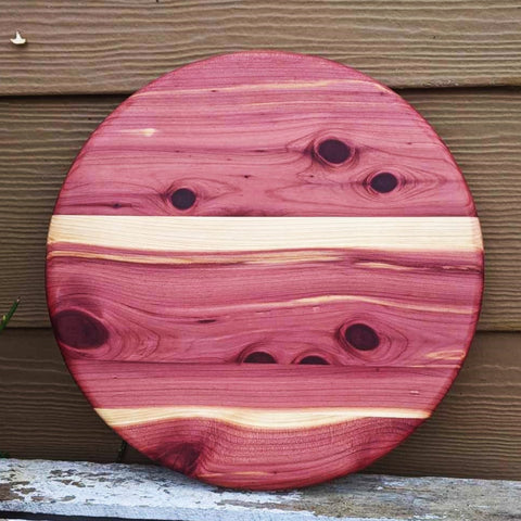 12 in. Red Cedar Lazy Susan with Clear Rubber Grip Feet - Springhill Millworks