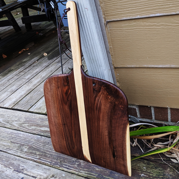 Black Walnut Wood Pizza Peel with Handle – Handmade Wooden Paddle