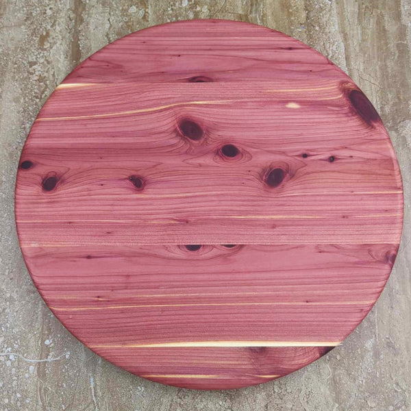 14.5 in. Round Red Cedar Lazy Susan with Clear Rubber Grip Feet - Springhill Millworks