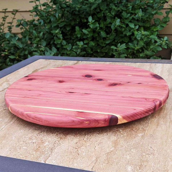 14.5 in. Round Red Cedar Lazy Susan with Clear Rubber Grip Feet - Springhill Millworks