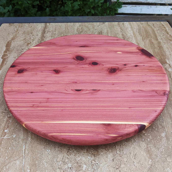 14.5 in. Round Red Cedar Lazy Susan with Clear Rubber Grip Feet - Springhill Millworks