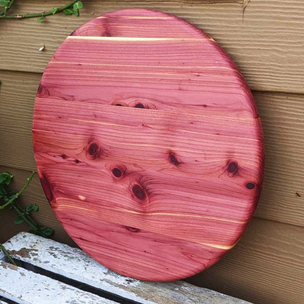 14.5 in. Round Red Cedar Lazy Susan with Clear Rubber Grip Feet - Springhill Millworks