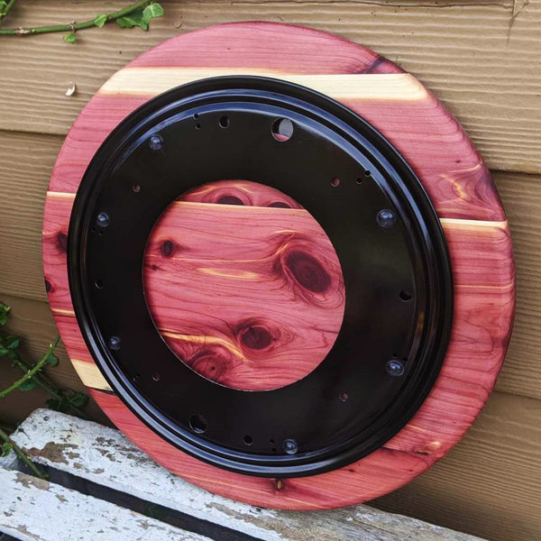 14.5 in. Round Red Cedar Lazy Susan with Clear Rubber Grip Feet - Springhill Millworks