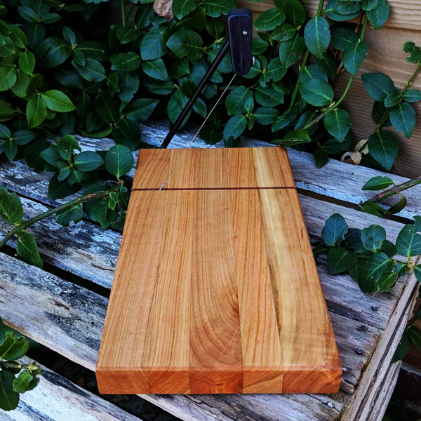 Cherry Wood Butcher Block Cheese Slicing Board, Wooden Cheese Slicer