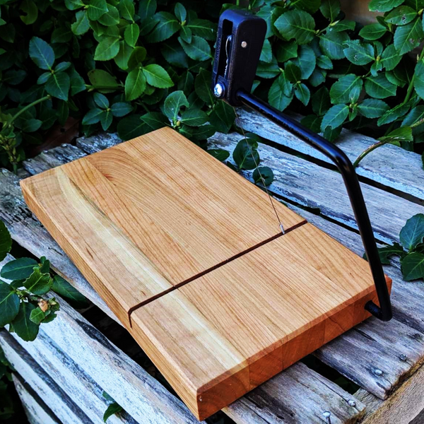 Cherry Wood Butcher Block Cheese Slicing Board, Wooden Cheese Slicer