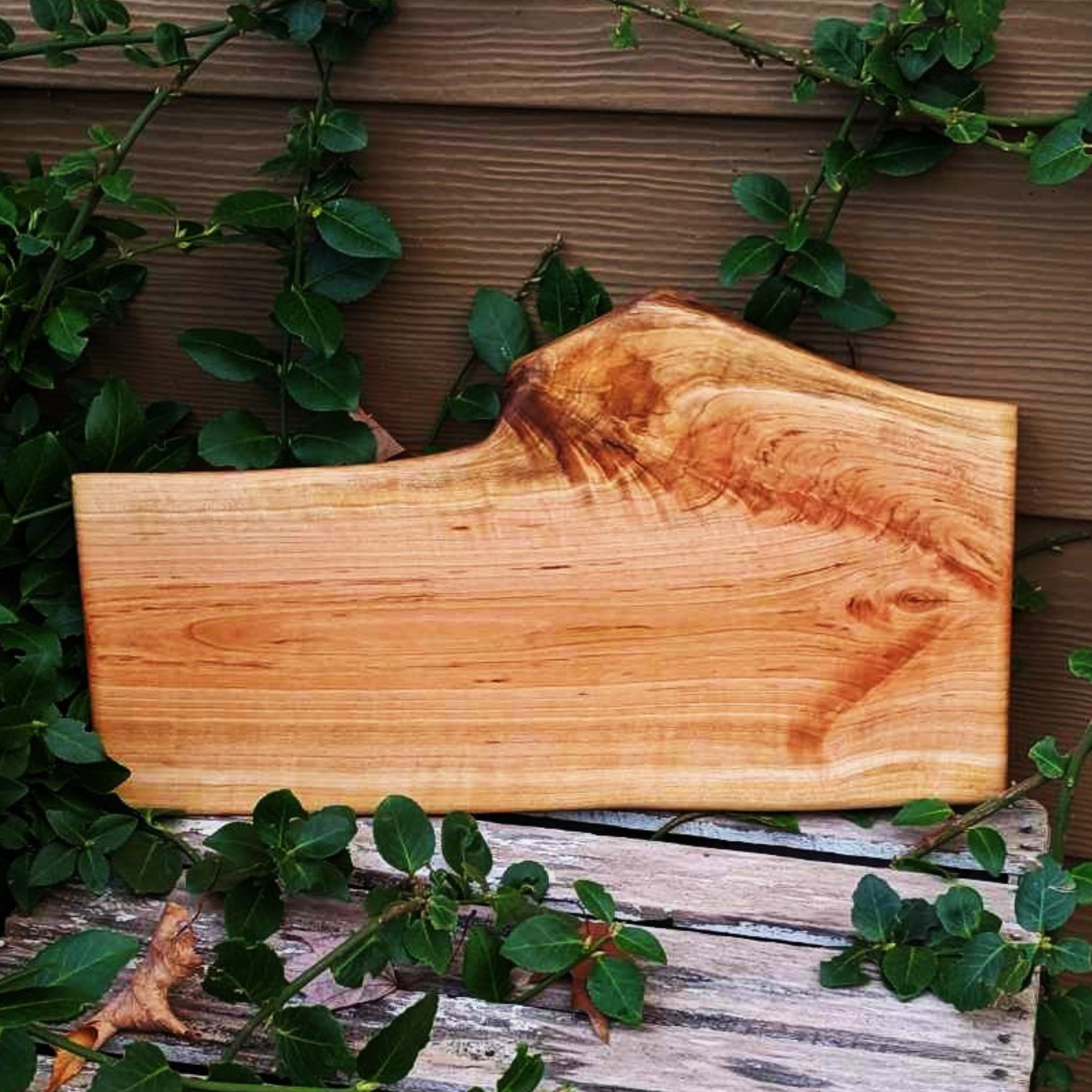 Live Edge Cherry Wood Charcuterie Board Wooden Cheese & Meat Board