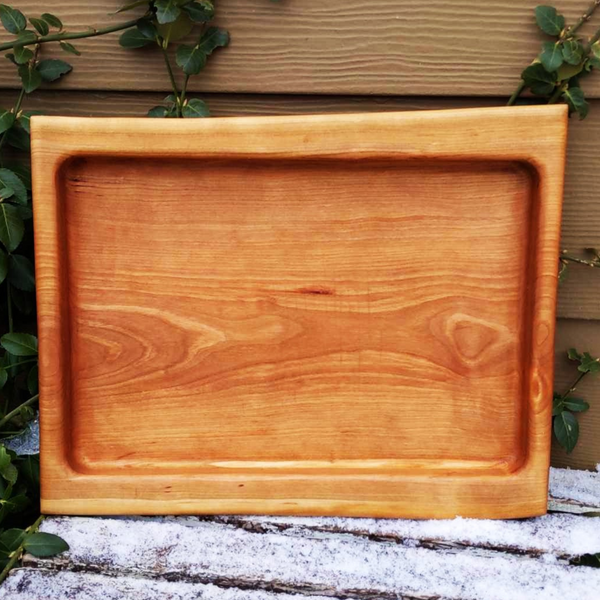 Cherry Wood Meat Carving Board Compartment Tray | Wooden Cutting Board that Keeps Juices with the Meat