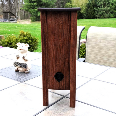 Large Black Walnut Wood 5 Liter Wine Box Holder, Wooden Franzia Wine Box with Removable Top and Front Slide