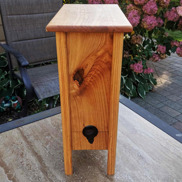 Large Cherry Wood 5 Liter Wine Box Holder, Wooden Franzia Wine Box with Removable Top and Front Slide.