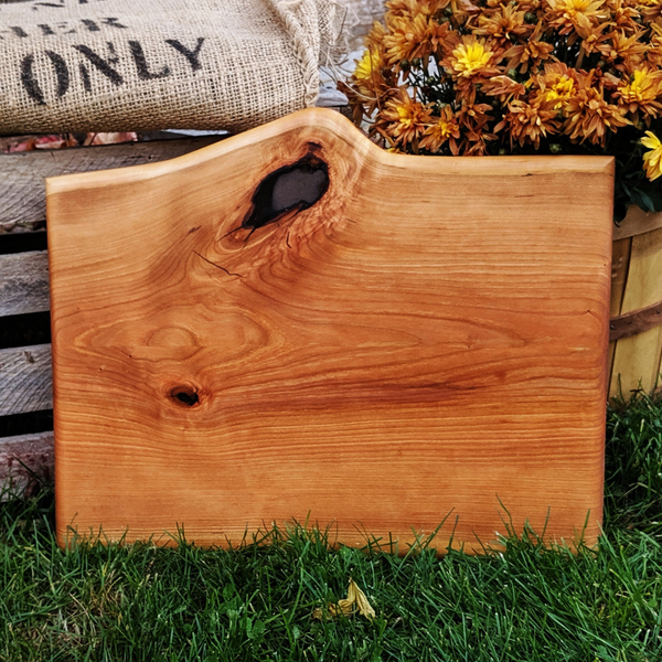 Live Edge Cherry Wood Charcuterie Board |  Wooden Cheese & Meat Board