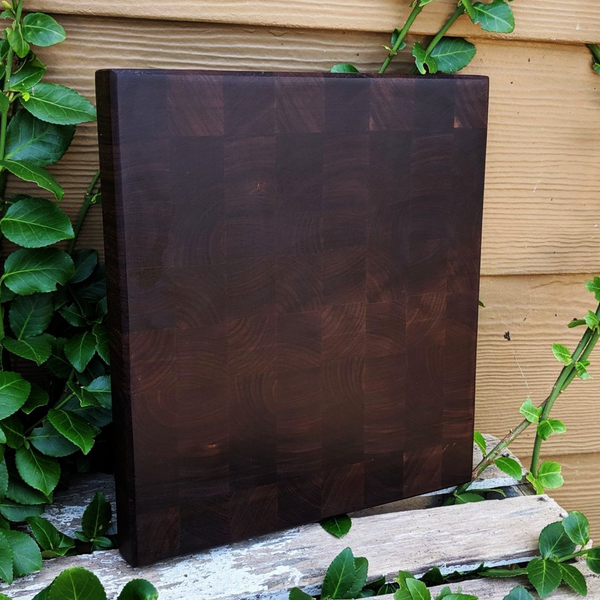 Black Walnut Wood End Grain Cutting Board with Beveled Edge, Wooden Butcher Board.                                                                                                                                                                                                                                                                                                                                                                                                                                              