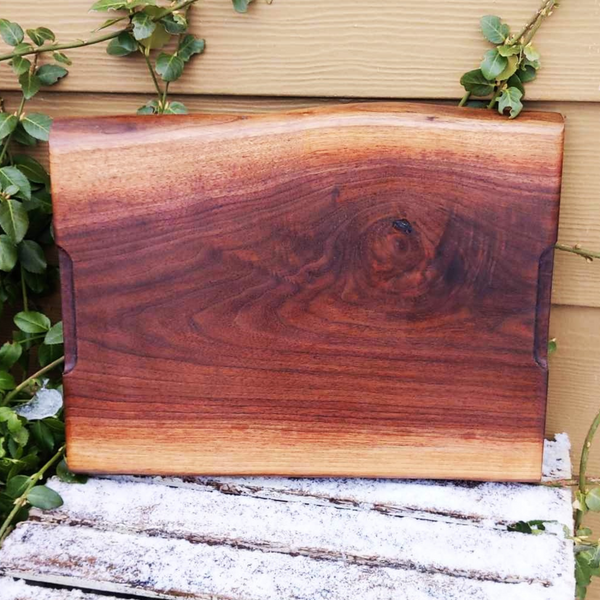 Black Walnut Wood Divided Food Plate with Compartments, Wooden Dinner Tray