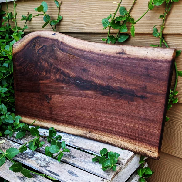 Large Reversible Black Walnut Hardwood Charcuterie Board Serving Tray