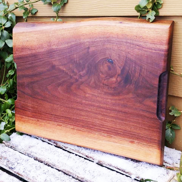 Black Walnut Wood Divided Food Plate with Compartments, Wooden Dinner Tray