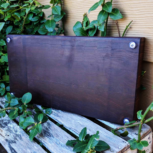 Black Walnut Wood End Grain Cutting Board with Clear Rubber Grip Feet, Wooden Butcher Board