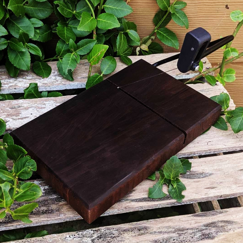 Black Walnut End Grain Wooden Cheese Slicing Board, Wood Cheese Slicer