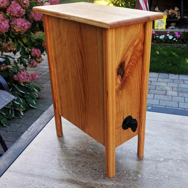 Large Cherry Wood 5 Liter Wine Box Holder, Wooden Franzia Wine Box with Removable Top and Front Slide.