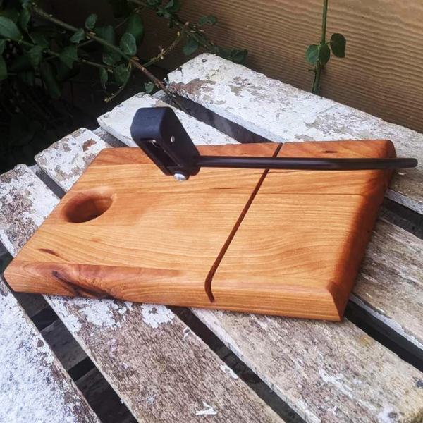 Cherry Wood Cheese Slicing Board with Handle