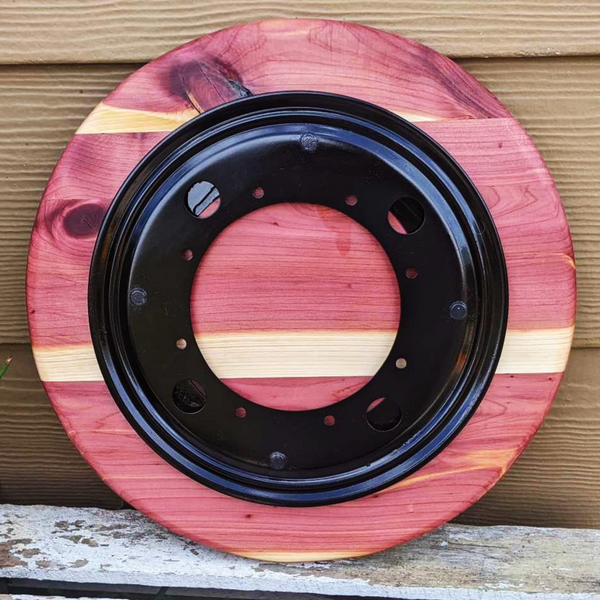 12 in. Red Cedar Lazy Susan with Clear Rubber Grip Feet