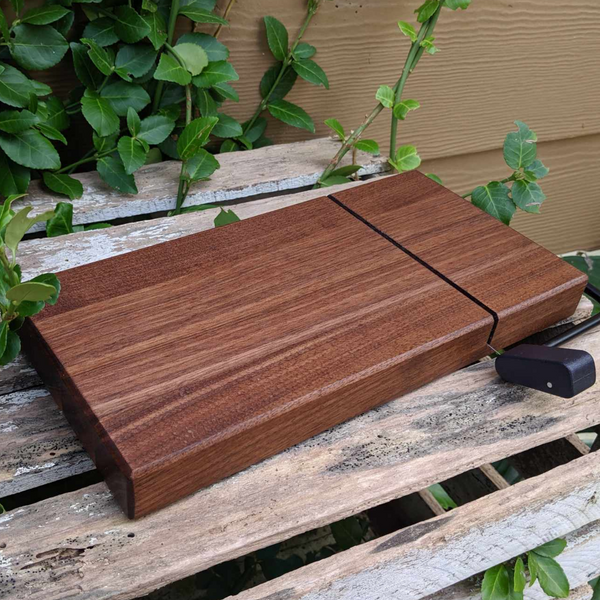 Black Walnut Butcher Block Wood Cheese Slicing Board, Wooden Cheese Slicer