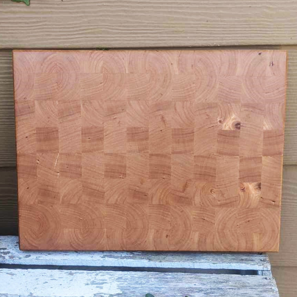Cherry Wood End Grain Cutting Board with Beveled Edge