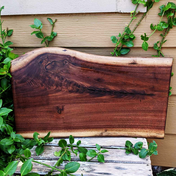 Large Reversible Black Walnut Hardwood Charcuterie Board Serving Tray