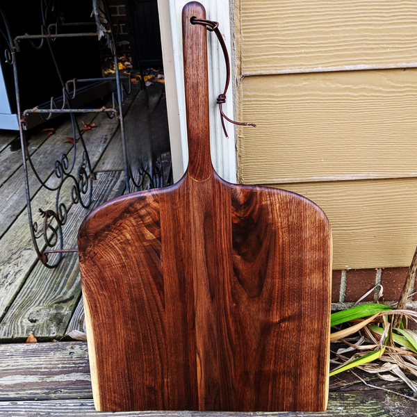 Black Walnut Wood Pizza Peel with Handle – Handmade Wooden Paddle