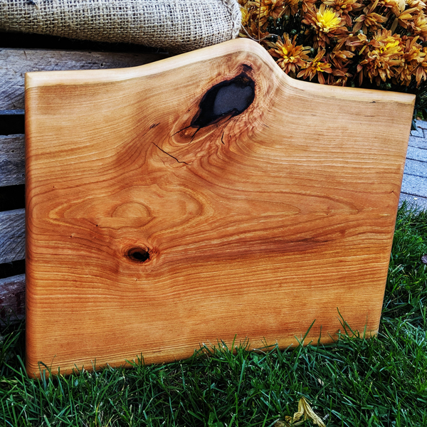 Live Edge Cherry Wood Charcuterie Board |  Wooden Cheese & Meat Board