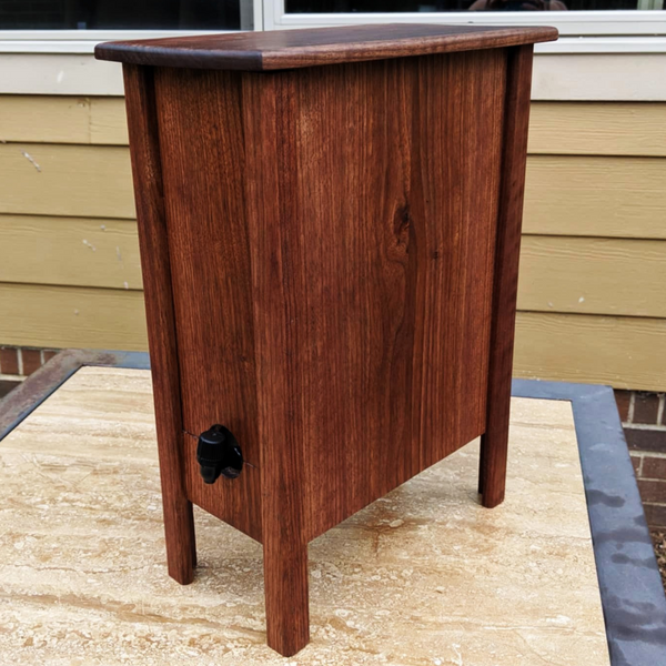 Large Black Walnut Wood 5 Liter Wine Box Holder, Wooden Franzia Wine Box with Removable Top and Front Slide