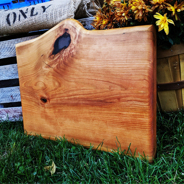 Live Edge Cherry Wood Charcuterie Board |  Wooden Cheese & Meat Board