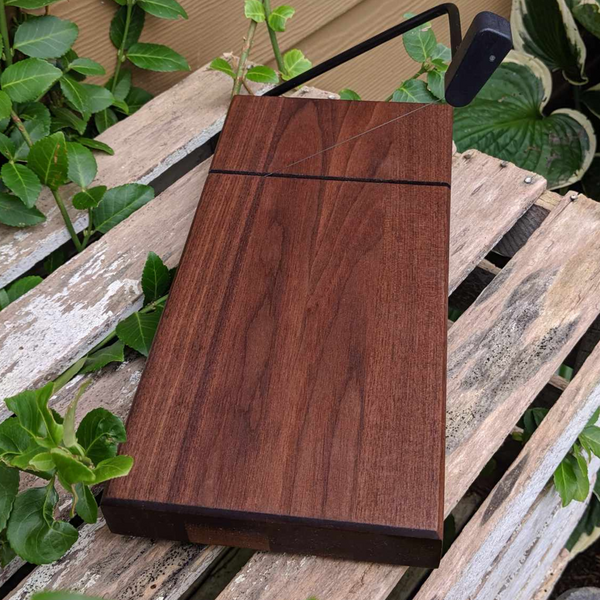 Black Walnut Butcher Block Wood Cheese Slicing Board | Wooden Cheese Slicer