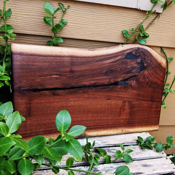 Large Reversible Black Walnut Hardwood Charcuterie Board Serving Tray