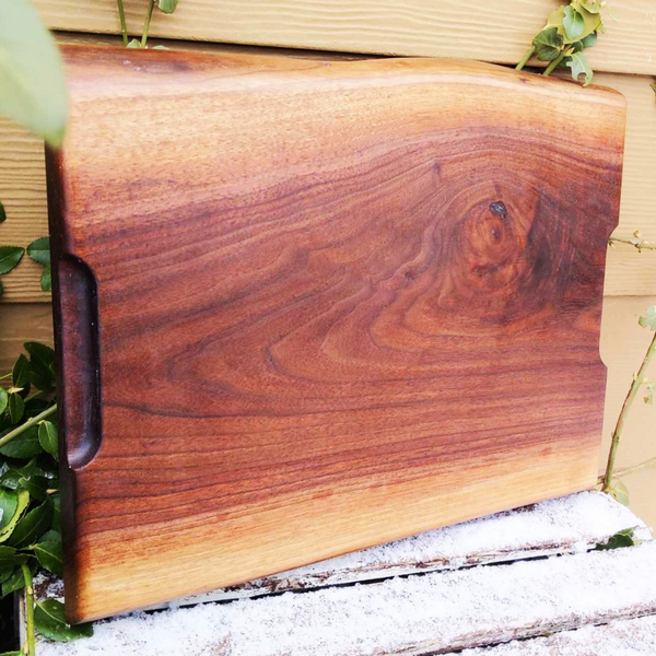 Black Walnut Wood Divided Food Plate with Compartments, Wooden Dinner Tray